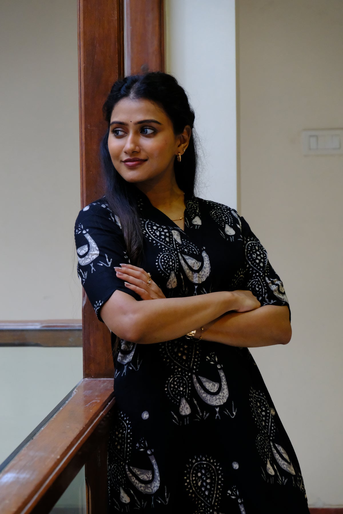 Mistic Black Cotton Kurti Set with Unique Print