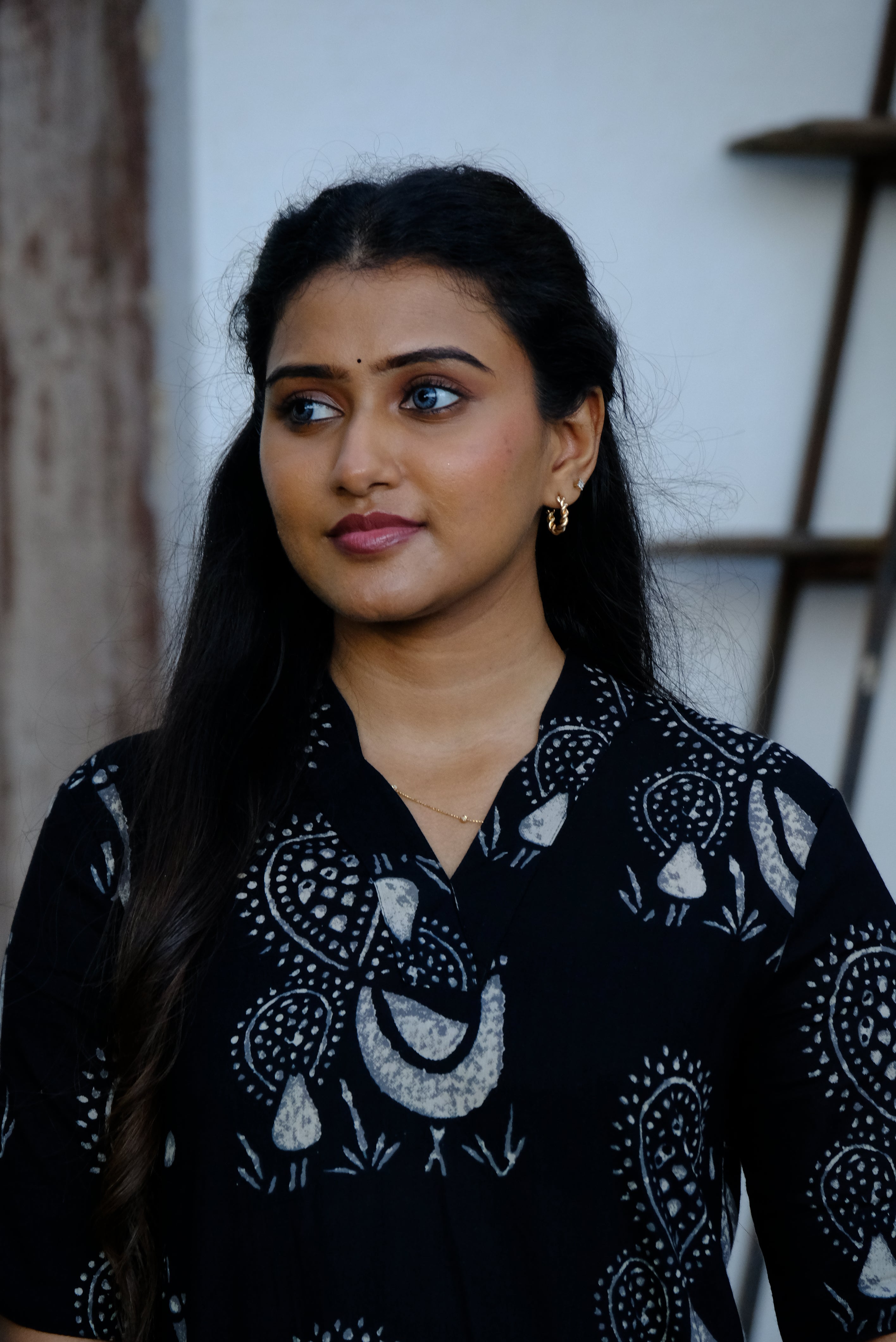 Mistic Black Cotton Kurti Set with Unique Print