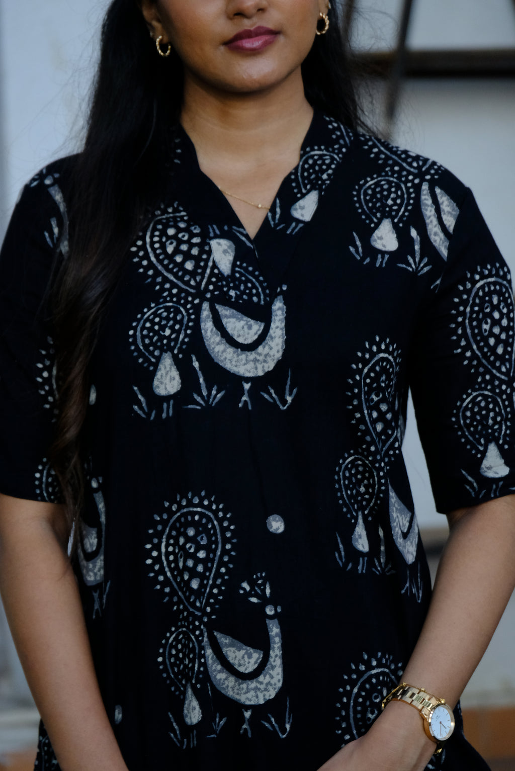 Mistic Black Cotton Kurti Set with Unique Print