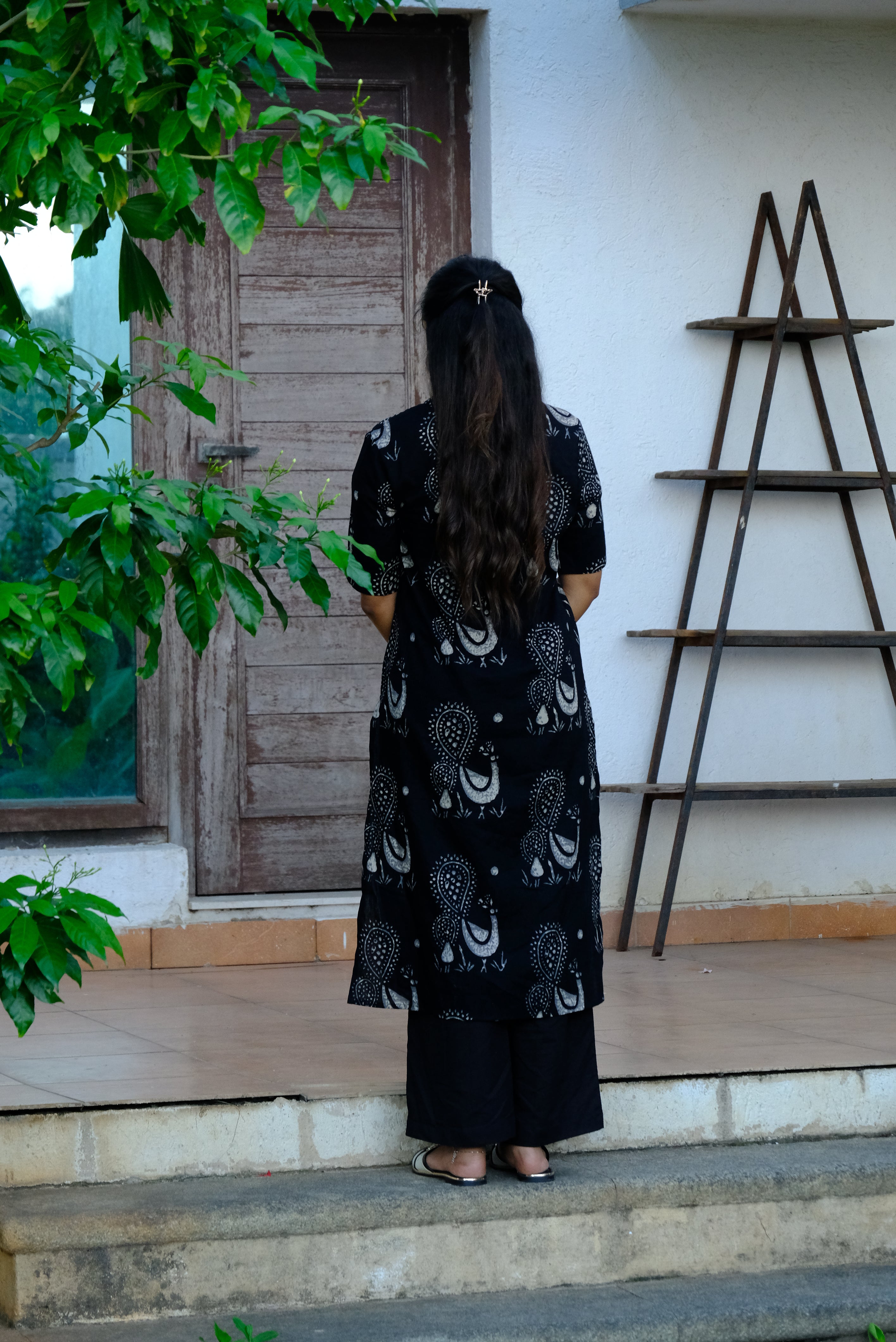 Mistic Black Cotton Kurti Set with Unique Print